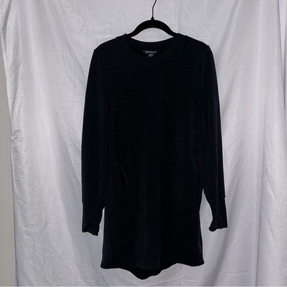 Athleta Sweater Dress Balance Long Sleeve Crew Neck Athletic Mini Dress